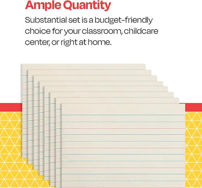 School Smart Zaner-Bloser Writing Paper, Handwriting Practice Lined Paper, Grade K Learning, 1-1/8 Inch Rule, 10-1/2 x 8 Inches, 500 Sheets (Pack of 10)