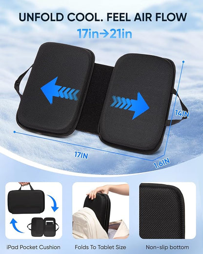 Sino Selected Ergo-Gel Airplane Seat Cushion, Gel-Infused Memory Foam Seat Cushion, Foldable Chair Cushions for Office, Car, Travel, Ergonomic Support & Cooling Design, All-Day Portable Comfort