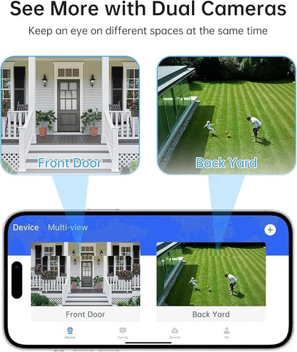 Wireless Security Camera Outdoor, 2K Wireless Cameras for Home Security, Outdoor Camera with Color Night Vision, Human Detection, 2-Way Audio, IP65 Waterproof, TF/Cloud Storage, 2 Pack
