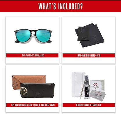 Ray-Ban RB4171 ERIKA Round Sunglasses For Women +BUNDLE with ACCESSORY EYEWEAR KIT