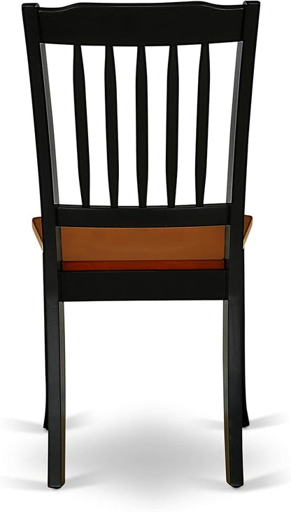 East West Furniture LGDA9-BCH-W 9 Piece Dining Room Furniture Set Includes a Rectangle Kitchen Table with Butterfly Leaf and 8 Dining Chairs, 42x84 Inch, Black & Cherry