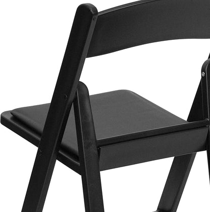 Flash Furniture Hercules Series Folding Chairs for Weddings and Formal Events, Stackable Commercial Event Seats with 1,000-lb. Static Weight Capacity, Set of 4, Black