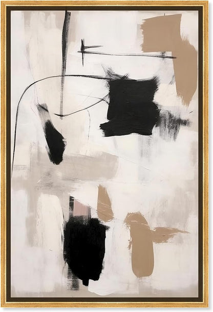 Art Remedy Strings in Abstraction Canvas Muted Abstract Wall Art, Gold Frame, 10" x 15"