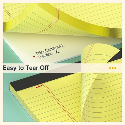 Yellow Note Pads 8.5 x 11 Legal Pads, 4 Pack Yellow Pads of Paper Tablets 8 1/2 x 11 Legal Notepads, Thickness Quality 30 Sheets per Yellow Pad 8.5 x 11 College Ruled Note Pads for Homework, Business