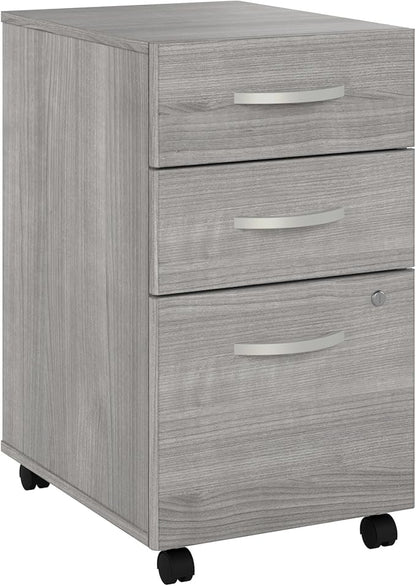 Bush Business Furniture Studio C 3 Drawer Mobile File Cabinet in Platinum Gray | Assembled Office Storage Unit for Home or Commercial Spaces