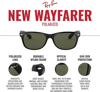 Ray-Ban RB2132 New Wayfarer Polarized Square Sunglasses