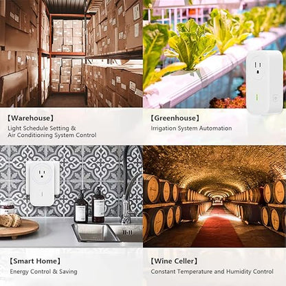 UBiBot SP1 Smart Plug, WiFi Outlet Socket Remote Control, Compatible with Alexa & IFTTT, Energy Monitoring and Timer Function, Delayed Switch, Temperature Monitoring (2.4G WiFi only, No hub Required)