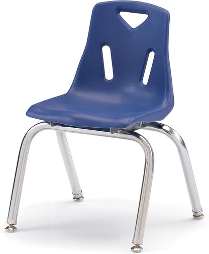 Jonti-Craft Berries 8144JC1003 Stacking Chair with Chrome-Plated Legs, 14" Height, Blue