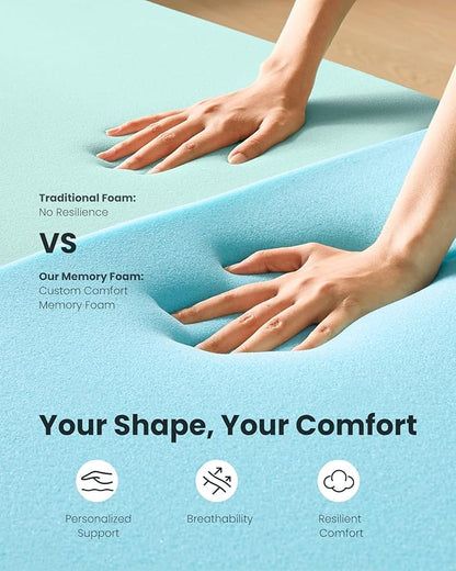 Dreamsmith Queen Size Mattress Topper - 3 Inch Cooling Gel Memory Foam Mattress Pad for Pressure Relief, Bed Topper with Removable Washable Soft Cover Non-Slip, CertiPUR-US & Oeko-Tex Certified