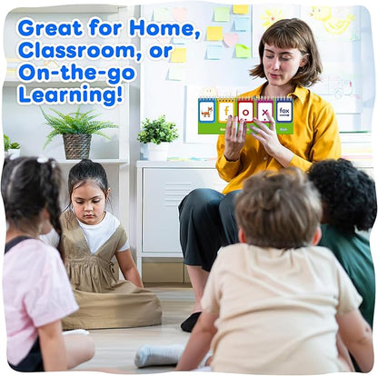 CVC Word Games,Phonics Flash Cards for Preschool Kindergarten Learning Activity,Spelling Reading Manipulative Educational Toy Speech Therapy Homeschool Classroom School Teacher Supplies