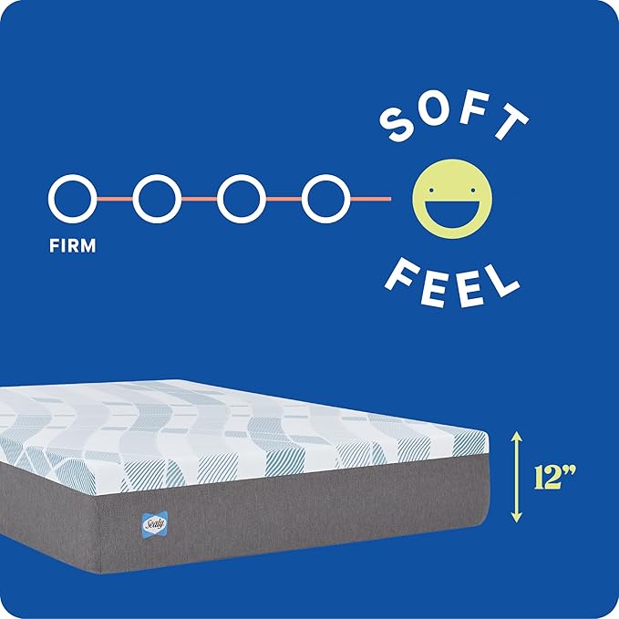 Sealy Dreamlife 12" Foam Mattress-in-a-Box, Queen, SealyComfort Gel Memory Foam, SealySupport Transition Foam, Surface-Guard Technology