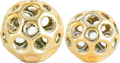 Gold Knot Orbs Decorative Objects, Modern Geometric Balls Centerpieces, Orb Knick Knacks Home Decor, Ceramic Coffee Table Sculptures for Living Room, Bedroom, Office Desktop, Bookshelf (Gold)