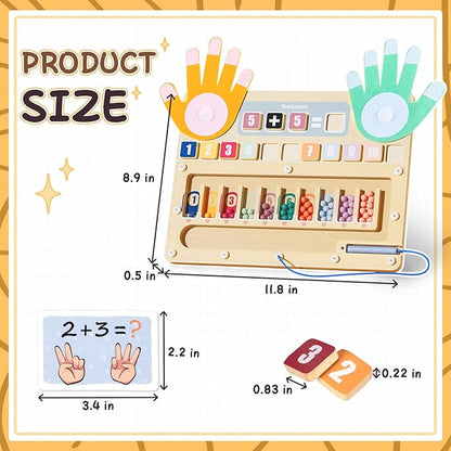 TOP BRIGHT Montessori Learning Toys for 3 4 5 + Year Old, Magnetic Beads Sorting Matching Toys for Boys Girls Birthday Gifts, Finger Math Addition & Subtraction