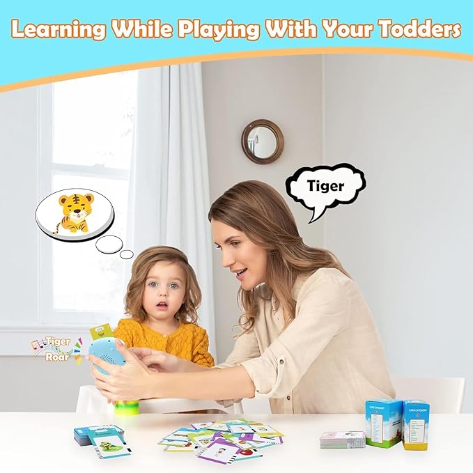 MAYAPHILOS 510 Words English and Korean Talking Flash Cards Bilingual, Educational Toy, Korean Language Learning Toys Pocket Speech for Toddlers