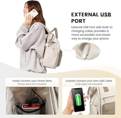 LOVEVOOK Laptop Backpack for Women,15.6 Inch Work Teacher Nurse Bag,Business Computer Backpack Purse with USB Port,Stylish Casual Daypack for Travel