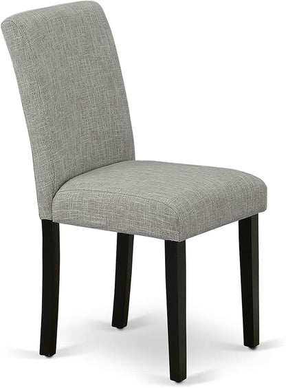 East West Furniture X697AB106-7 7 Piece Kitchen Table Set Consist of a Rectangle Dining Table with X-Legs and 6 Shitake Linen Fabric Parson Dining Chairs, 40x72 Inch, Multi-Color