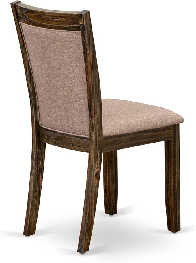 East West Furniture V797MZ716-7 7 Piece Dining Table Set Consist of a Rectangle Kitchen Table with V-Legs and 6 Dark Khaki Linen Fabric Parson Dining Chairs, 40x72 Inch, Multi-Color