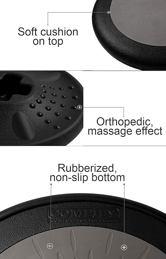 ActiveChairs Adjustable Wobble Stool, Flexible Classroom Seating, Improves Focus, Posture and Helps ADHD/ADD, Sensory Chair, Active Fidget Chairs Adjusts from 16.65" to 23.75" Ages 13-18 Black
