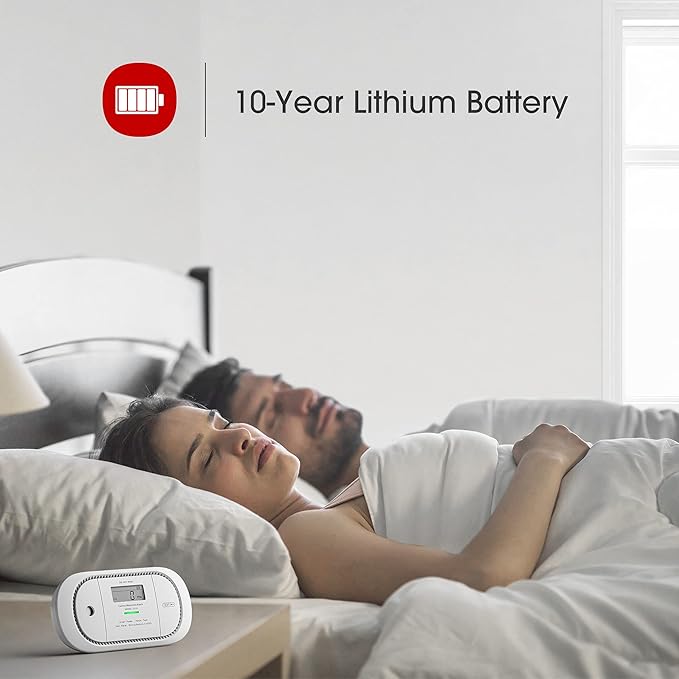 X-Sense Carbon Monoxide Detector Alarm with Digital LCD Display, Replaceable Battery CO Alarm Detector with Peak Value Memory, XC01-R