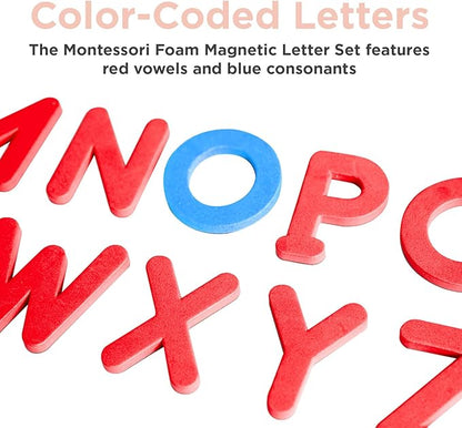 Magnetic Foam Letters for Kids - Classroom Alphabet Letters Kit 284 Pcs with CVC Cards - Montessori ABC Board Magnets
