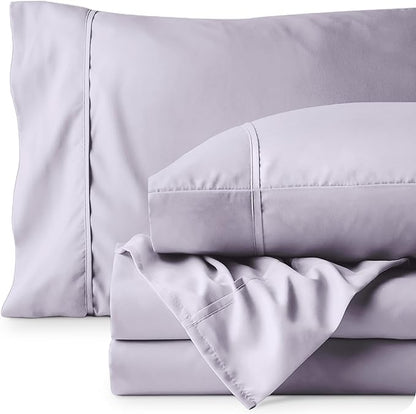 Bare Home Twin XL Sheet Set - 1800 Ultra-Soft Microfiber - Double Brushed - Deep Pockets - Easy Fit - 3 Piece Set - Bed Sheets (Twin XL, Light Lavender)
