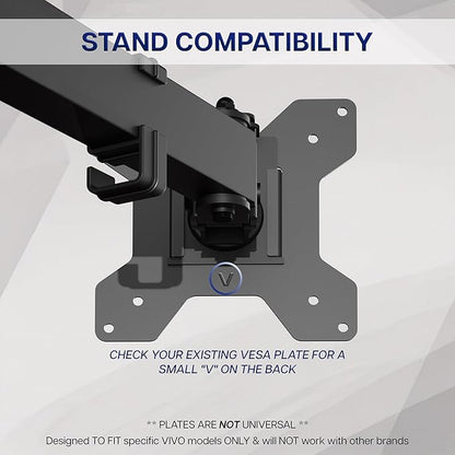 VIVO Steel VESA Compatible Plate Mounting Kit, 75x75mm and 100x100mm, Quick Release Removable VESA Bracket, Easy Computer Monitor Mounting, Hardware Included, Black, PT-SD-VA01A
