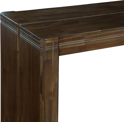 X02DA-208-12 - 5-Pc Kitchen Table Set includes an Extendable Rectangle Kitchen Table, 2 Polyester Fabric Dining Chairs and 2 Modern Benches, 39x120 Inch, Antique Walnut