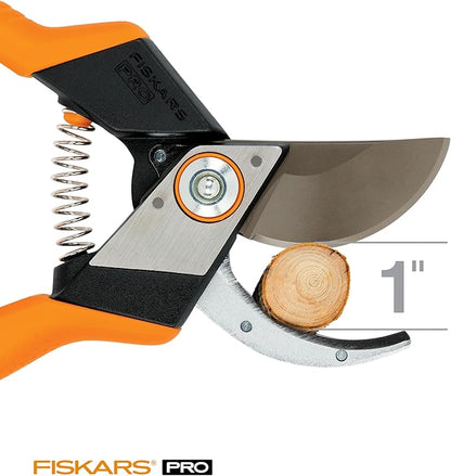 Fiskars Pro Pruner Shears, Garden Clippers, Gardening Scissors with Sharp Non-Stick Steel Rust Resistant Blade