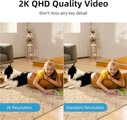 aosu 2K Security Camera Indoor, Baby Monitor Pet Camera One-Touch Call, Smart Motion Tracking, IR Night Vision, Compatible with Alexa, 2 Pack