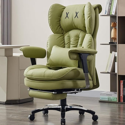 Efomao Big and Tall Office Chair with Footrest – High Back Computer Chair with Adjustable Armrests，Executive Office Chair with Wide Seat, Modern Desk Chair for Home Office, Gaming, or Study, Green