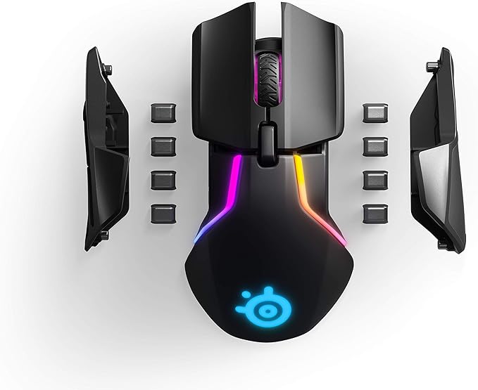 SteelSeries Rival 650 Quantum Wireless Gaming Mouse - Rapid Charging, 12,000 Cpi Dual Sensor, 256 Weight Configs, 8 Zone RGB Lighting