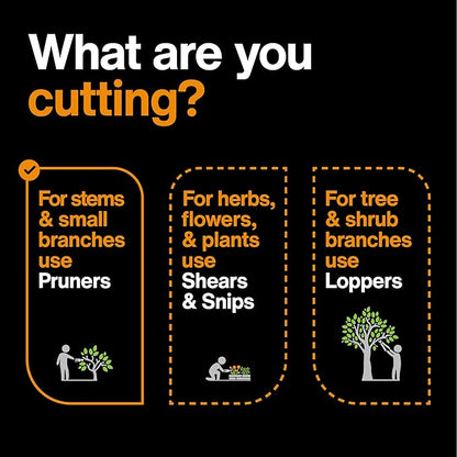 Fiskars Floral Pruning Shears - Plant Cutting Scissors/Garden Clippers For Deadheading and Working with Flowers - Black/Orange