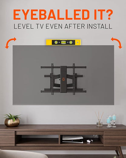 ECHOGEAR XL Full Motion TV Wall Mount - Universal Bracket for Big TVs Up to 90" - Smooth Articualtion Plus Easy 3 Step Install with Pre-Assembled TV Interface - Ideal for OLED & QLED TVs
