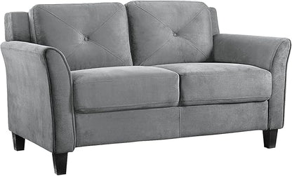 Lifestyle Solutions Harrington Loveseat, Dark Grey