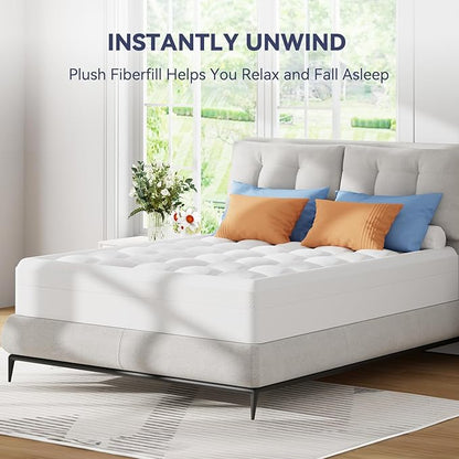 ELEMUSE Twin XL Size Dual Layer 3 Inch Memory Foam Mattress Topper for Pressure Relief, Breathable Pillow Top Mattress Pad with Deep Pocket, Enhanced Support, Non-Slip Design & Removable & Washable