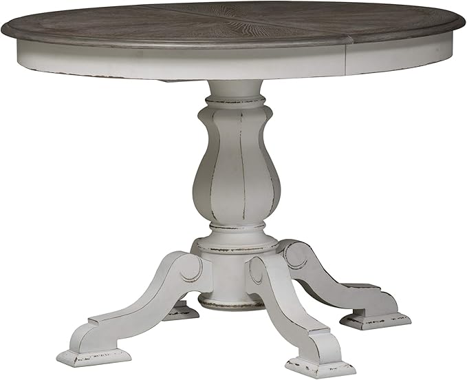 LIBERTY FURNITURE INDUSTRIES, INC. Magnolia Manor Opt 5 Piece Pedestal Table Set, Antique White, Width 42" x Depth 60" Height 30"