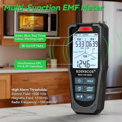 EMF Meter, Digital EMF Detector for Electromagnetic Radiation, Handheld EMF Reader for Home Inspection, Ghost Hunting and Office Use