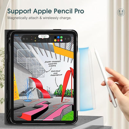 Fintie Folio Case for iPad Pro 11-inch (M5) 2025 / (M4) 2024 - Multiple Angles Viewing Stand Protective Cover with Pencil Holder & Pocket, Auto Wake/Sleep, Black