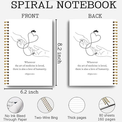 Guymn Medical Notebook, Nurse Journal, Inspirational Nursing Notebook Journal, Doctor Physician Appreciation Gifts Hardcover Spiral Notebooks 5.5x8.3 Inch