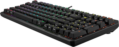 ASUS TUF Gaming K3 Gen II Wired USB Gaming Keyboard – 97-Key Compact Layout, Optical-Mechanical Red (Linear) Switches, PBT Keycaps, Detachable Top Plate, IP57 Waterproofing, PC/Mac Support - Black