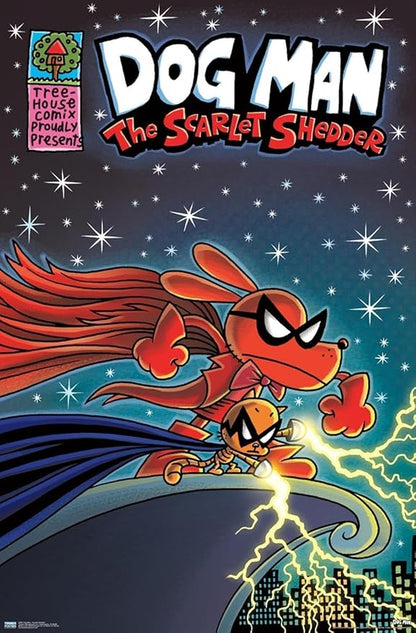 Dog Man - The Scarlet Shedder Wall Poster, 19L" x 13W", Premium Unframed Version