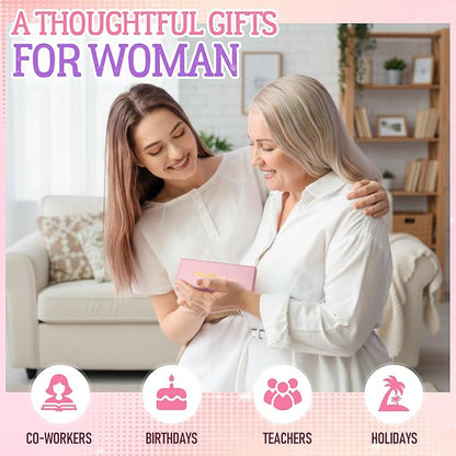 Tenceur 50 Pcs Pink Thank You Gifts for Women Bulk Employee Appreciation Gift Set with 30 Luxury Ballpoint Pens 10 Greeting Cards and 10 Gift Boxes for Teacher Nurse Coworker Volunteers(Christian)