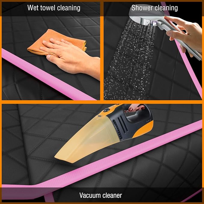 Active Pets Pink XL Dog Car Hammock Back Seat Cover, Waterproof Backseat Cover Protector for Truck Bench Rear of Sedans or SUVs, Essential Pet Supplies Vacuum or Wipe Clean, Machine Washable