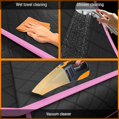 Active Pets Pink XL Dog Car Hammock Back Seat Cover, Waterproof Backseat Cover Protector for Truck Bench Rear of Sedans or SUVs, Essential Pet Supplies Vacuum or Wipe Clean, Machine Washable