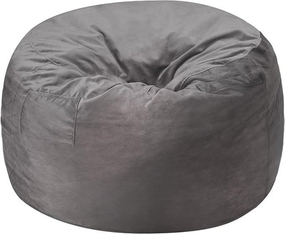 Homguava 3FT Bean Bag Chair: 3' Bean Bags with Memory Foam Filled, Large Beanbag Chairs Soft Sofa with Dutch Velvet Cover-Grey
