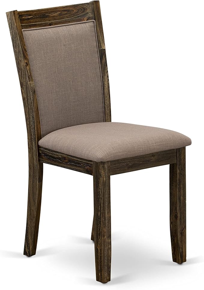 East West Furniture X727MZ748-9 9 Piece Dining Table Set Includes a Rectangle Dining Room Table with X-Legs and 8 Coffee Linen Fabric Upholstered Chairs, 40x72 Inch, Multi-Color