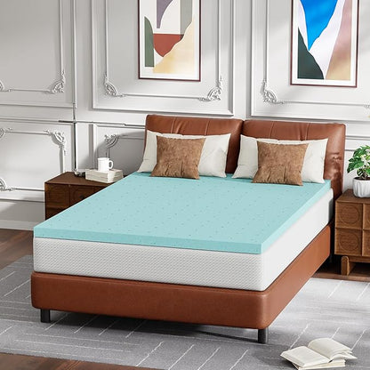 FDW | 8" Full Mattress + 2" Cooling Mattress Topper | Gel Memory Foam | Medium Firm Feel | White | with Washable Cover for Cool Sleep and Pressure Relief | Bed in a Box, CertiPUR-US Certified