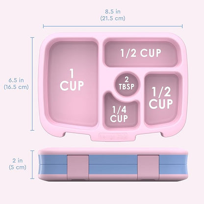 Bentgo Kids Prints Leak-Proof, 5-Compartment Bento-Style Kids Lunch Box - Ideal Portion Sizes for Ages 3-7, Durable, Drop-Proof, Dishwasher Safe, & PFAS & BPA-Free Materials (Lavender Galaxy)