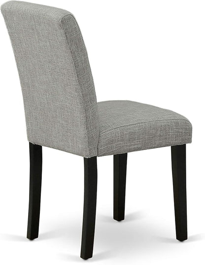 East West Furniture X697AB106-6 6 Piece Dinette Set Contains a Rectangle Dining Table with X-Legs and 4 Shitake Linen Fabric Parson Chairs with a Bench, 40x72 Inch, Multi-Color