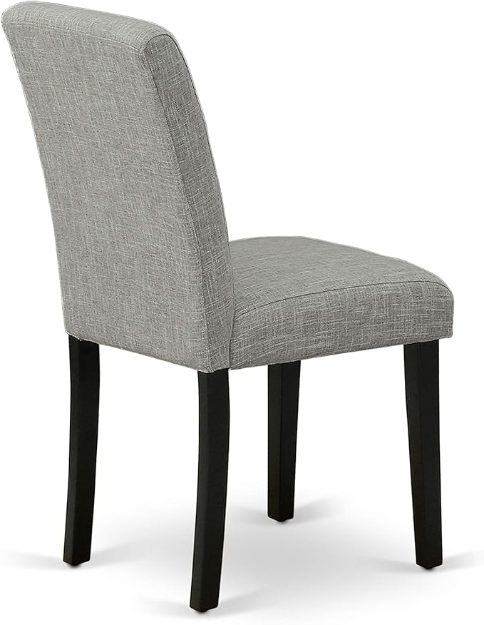 East West Furniture X696AB106-7 7 Piece Modern Dining Table Set Consist of a Rectangle Wooden Table with X-Legs and 6 Shitake Linen Fabric Upholstered Chairs, 36x60 Inch, Multi-Color